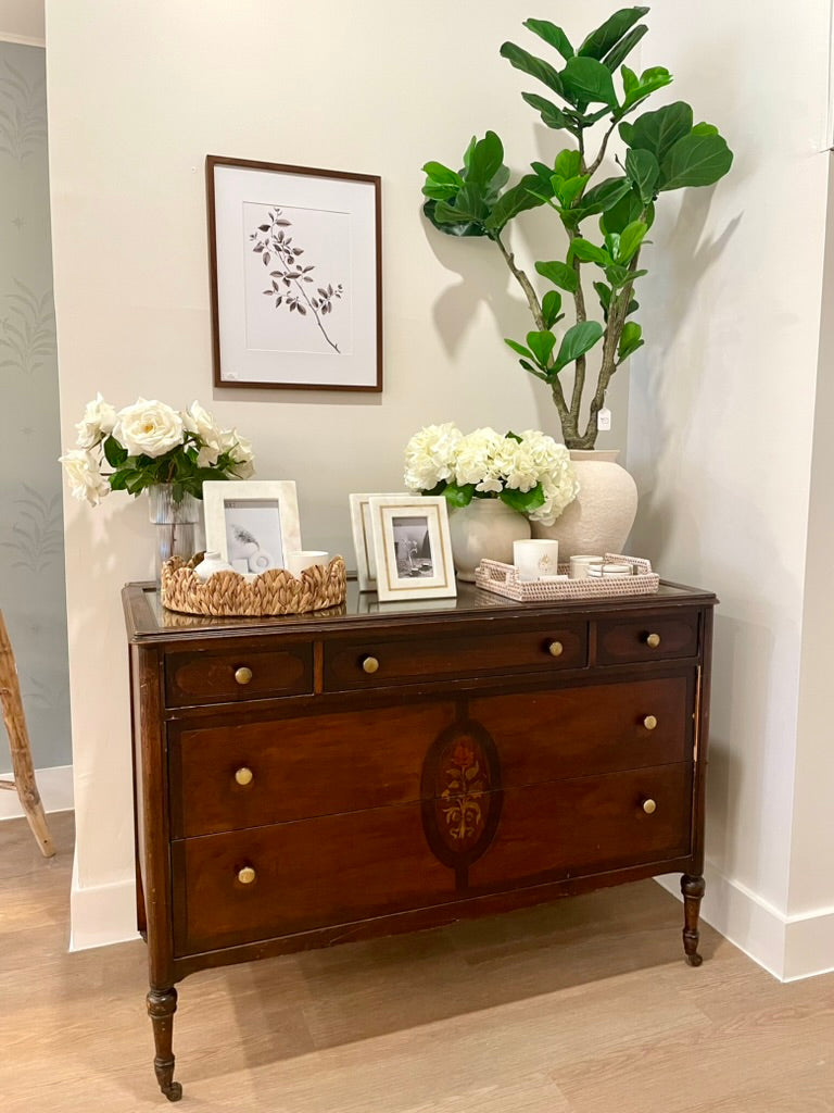 Vintage Dresser w/ Rose Print – NEST Home Vintage Dresser w/ Rose Print – NEST Home