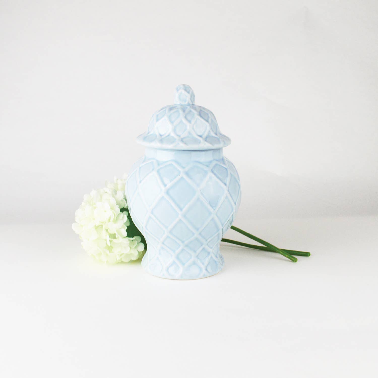 Light Blue Textured Ginger Jar