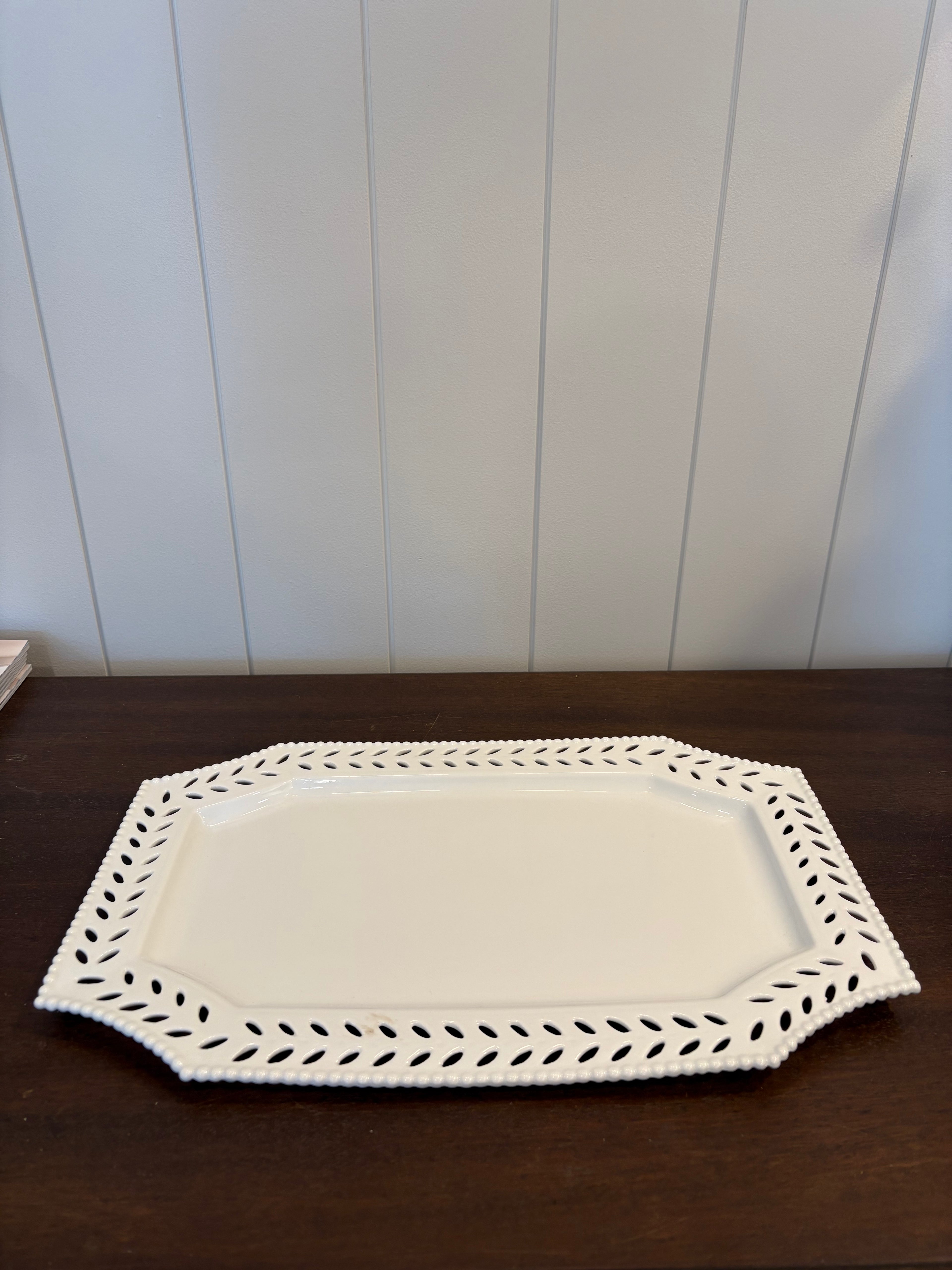 Rectangular Platter with Lace Detail