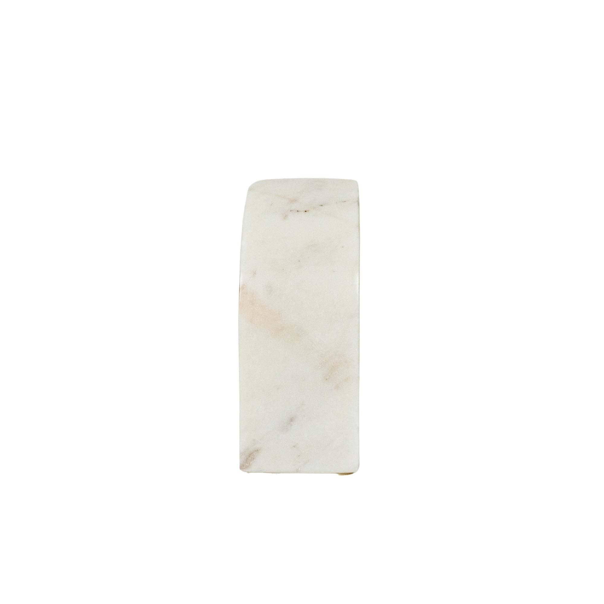 Set of 2 White Marble Arch Bookends