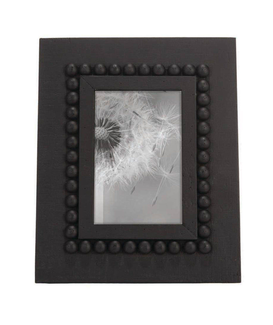 Black Beaded Wood Picture Frame