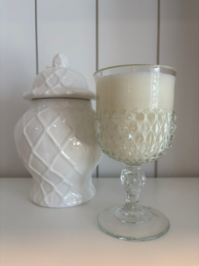 Vintage Pedestal Glass Candle