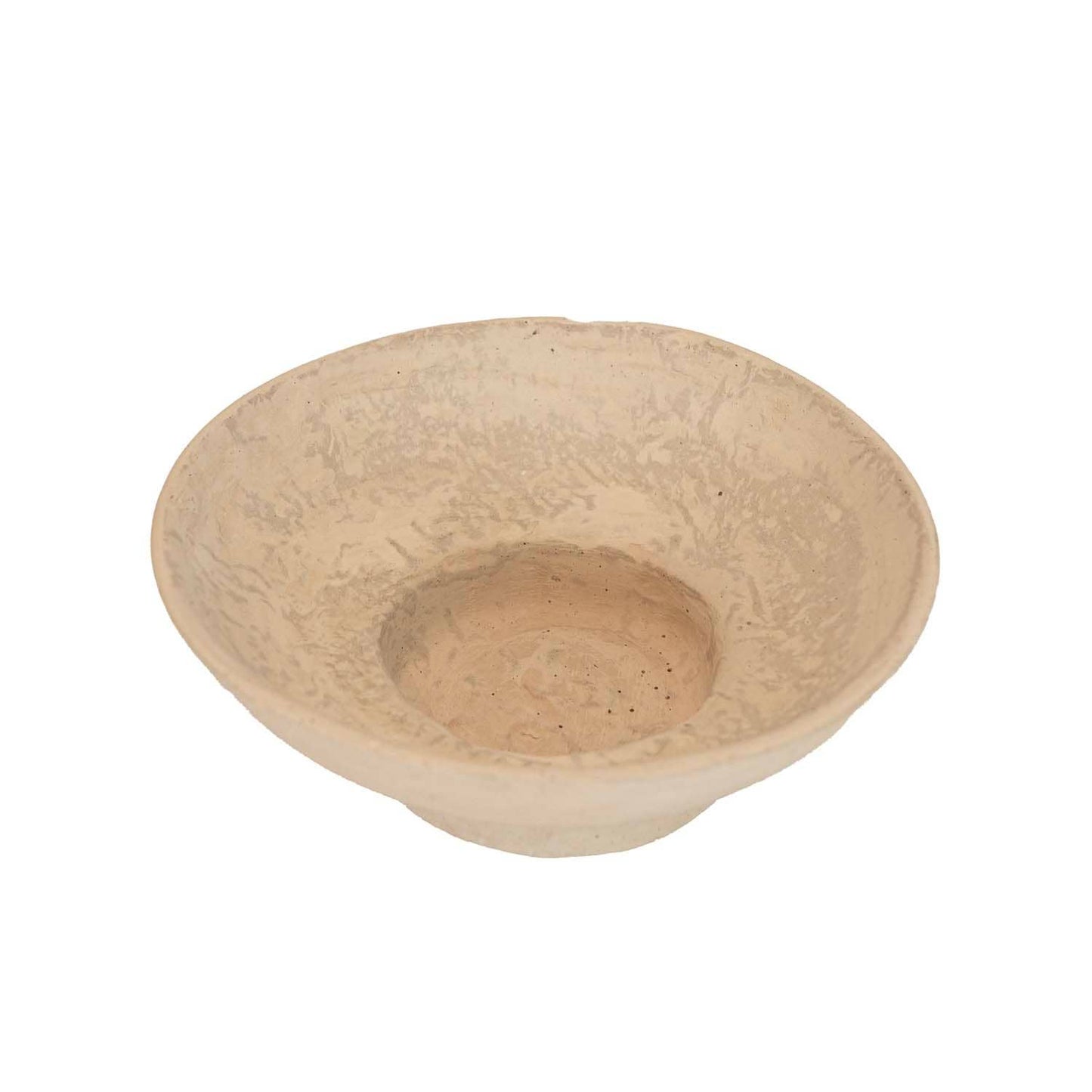 Footed Cream Paper Mache Bowl