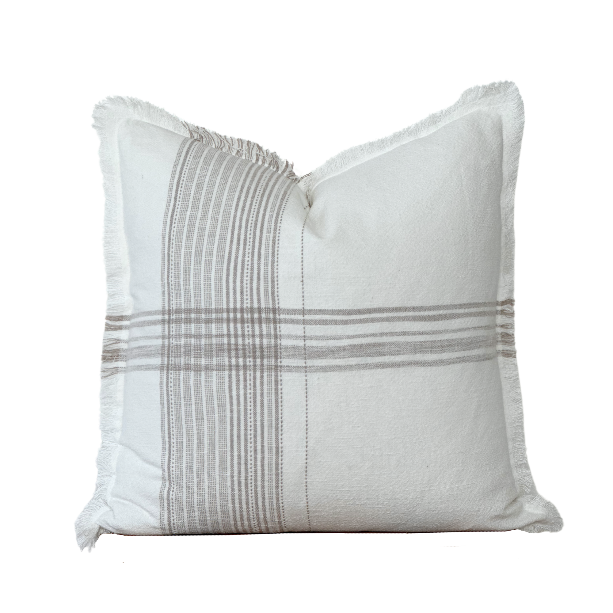 Fleur & Fray Plaid Fringe Pillow - 20x20