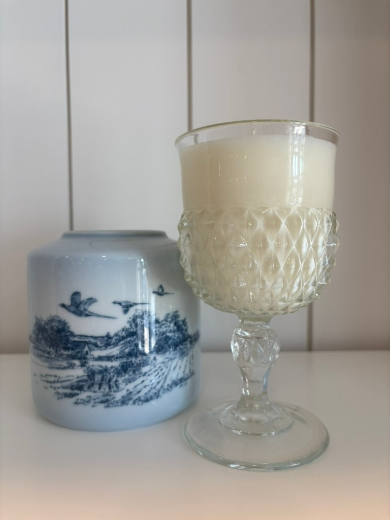 Vintage Pedestal Glass Candle