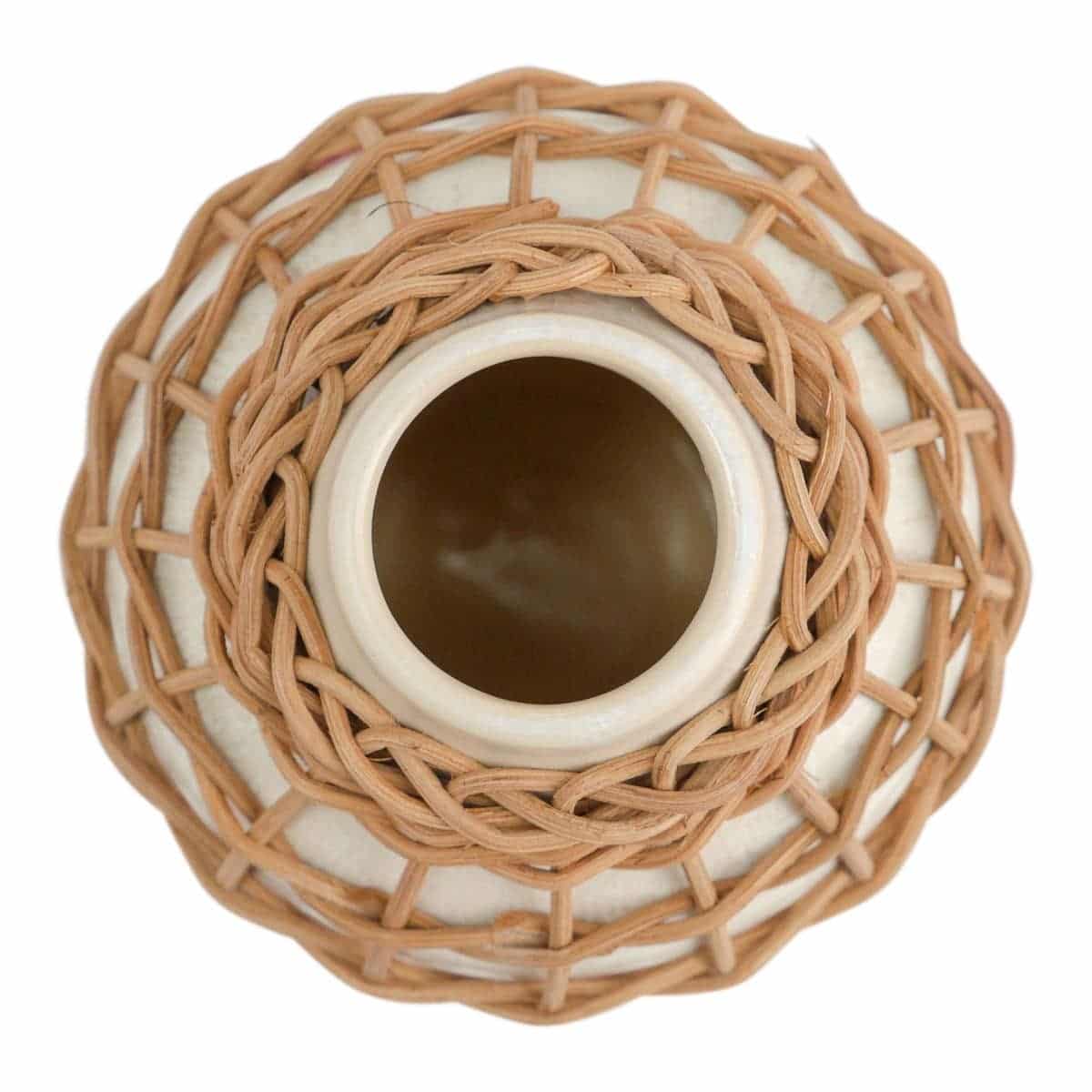 White Rattan Vase