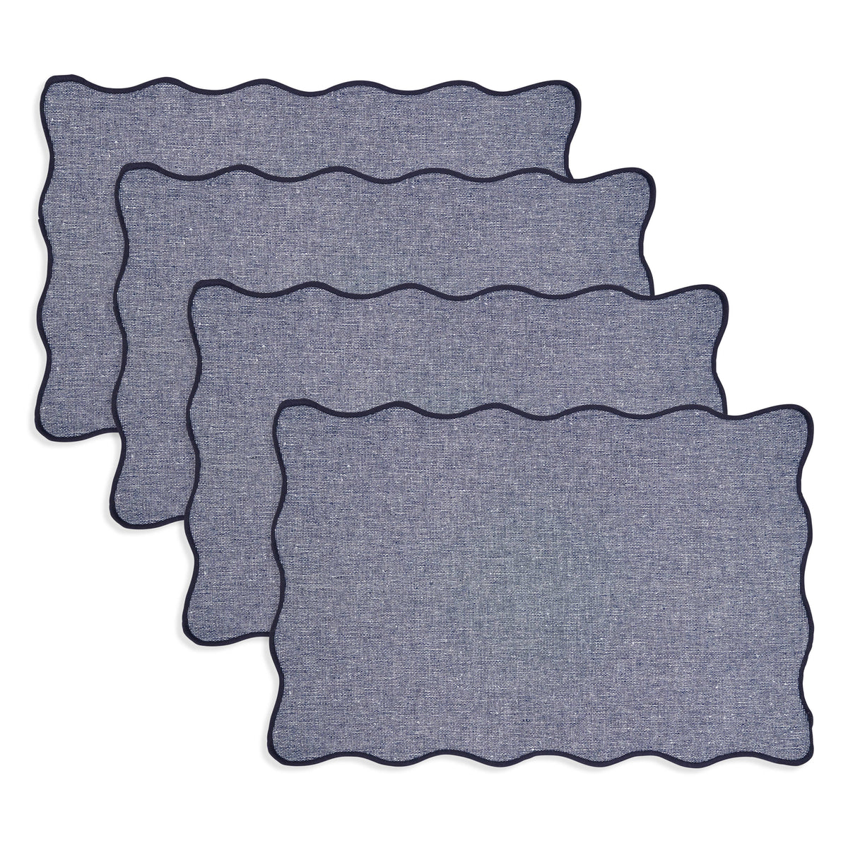Navy Scalloped Edge Placemat