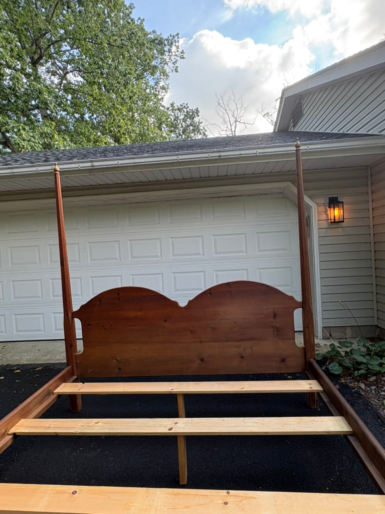 Solid Pine Four Poster Pencil King Bed Frame