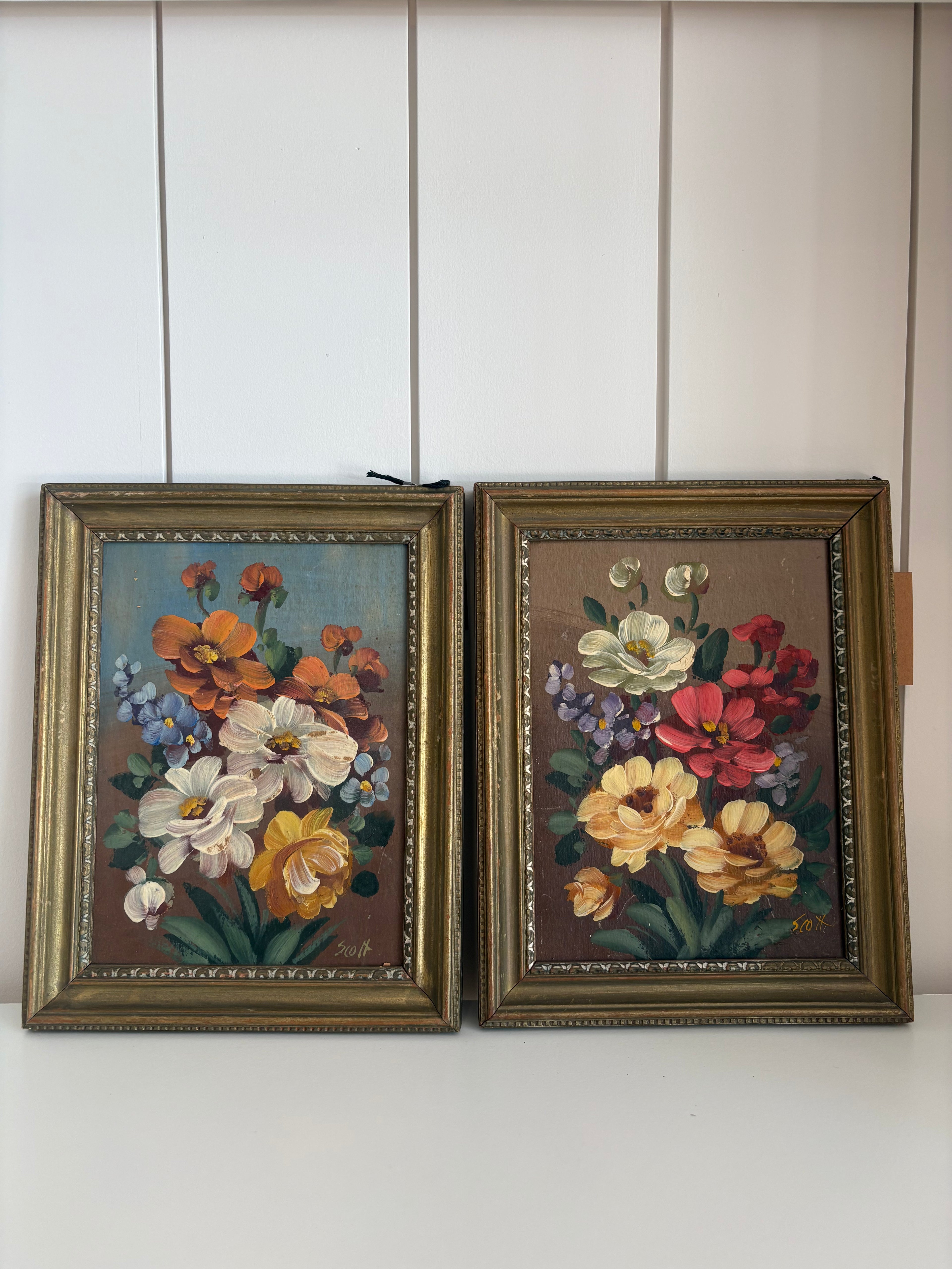 Vintage Small Flower Painting