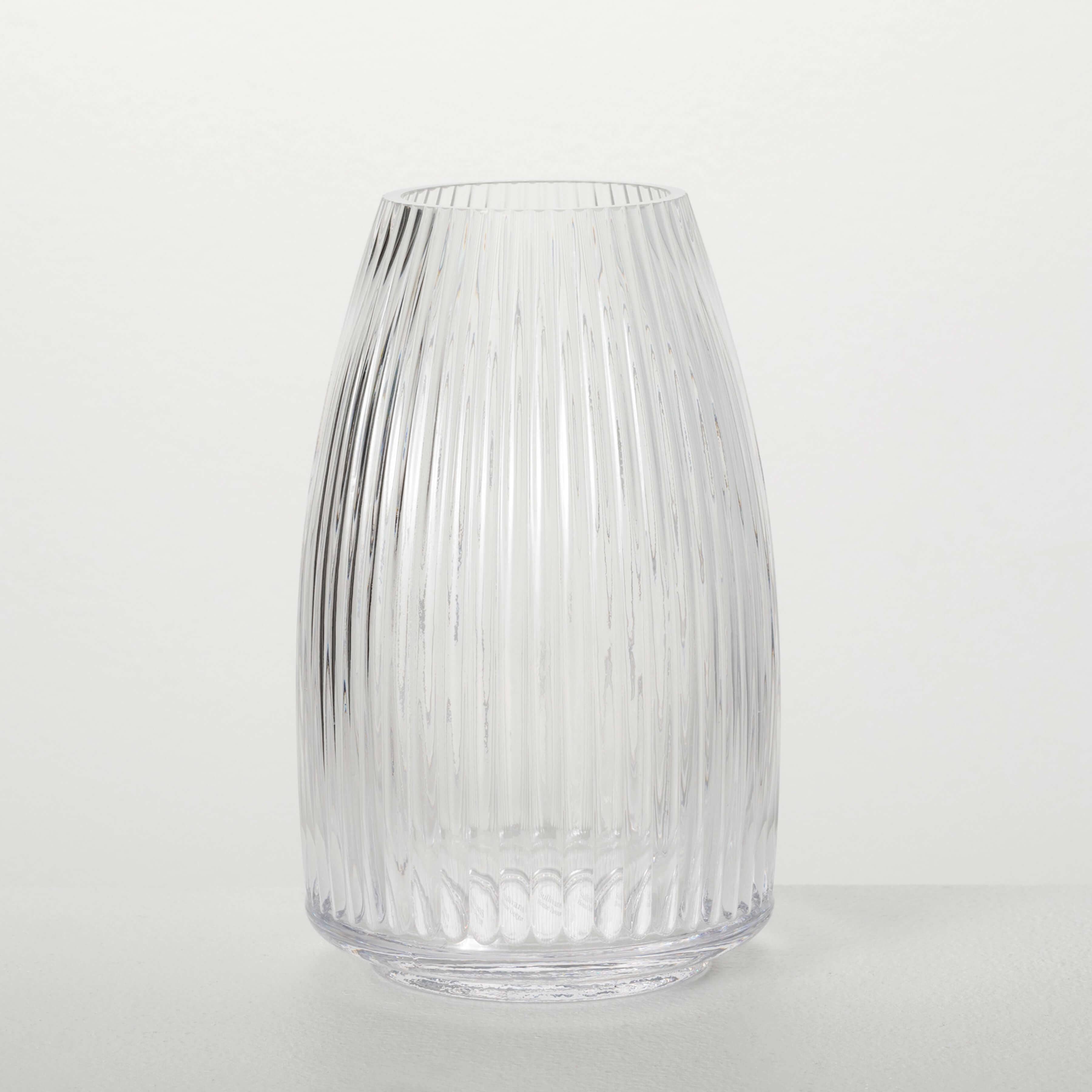 Ribbed Glass Vase