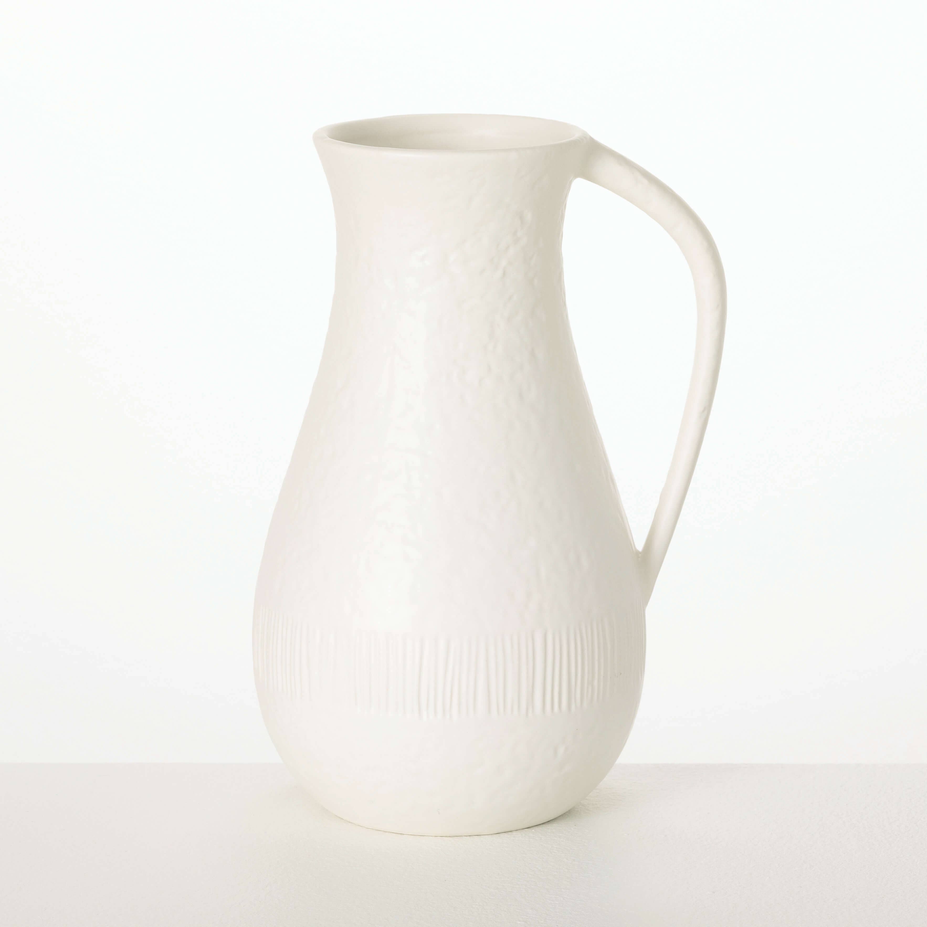 White Chiffon Stone Pitcher