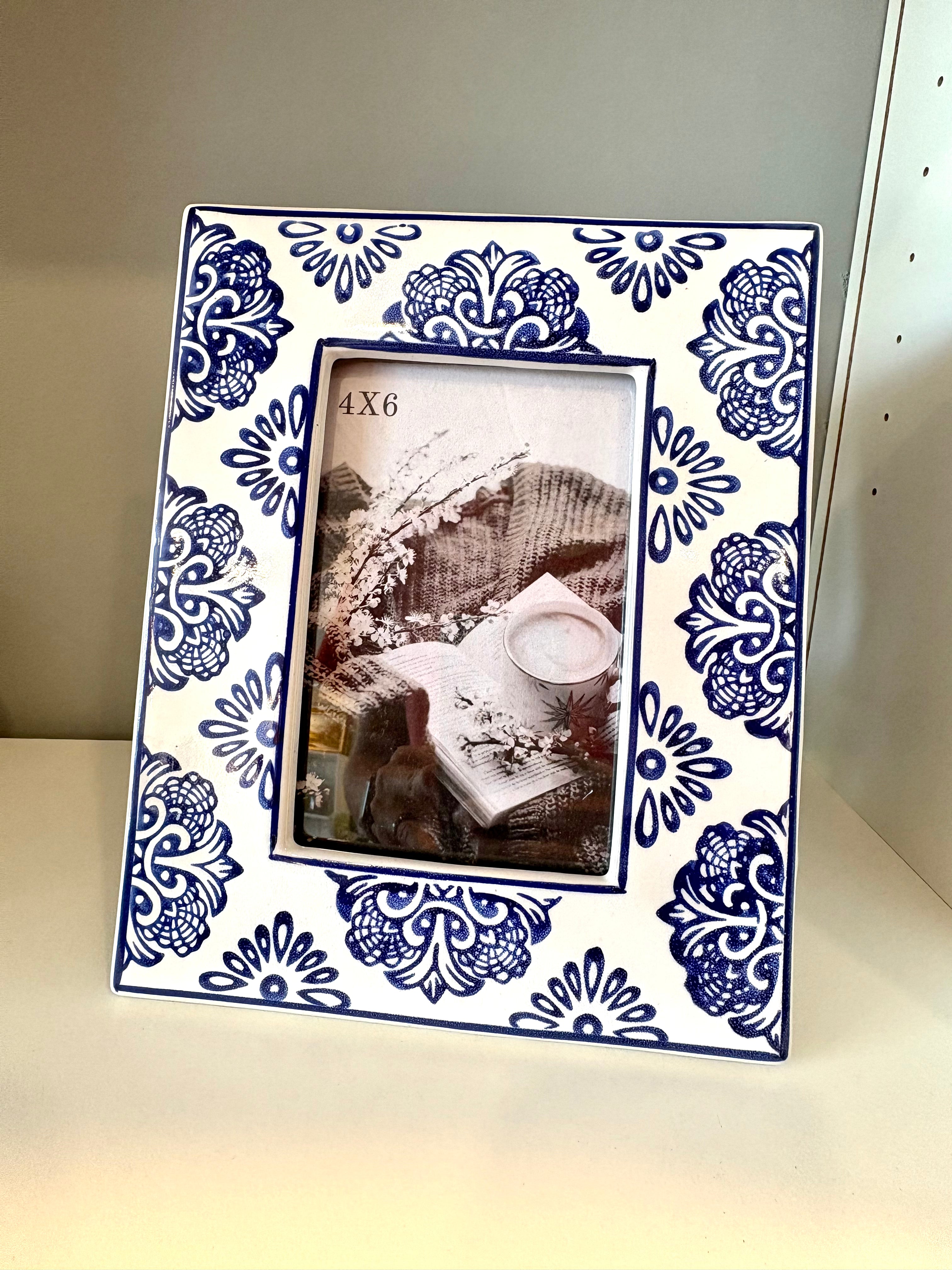 Blue & White Ceramic Frame
