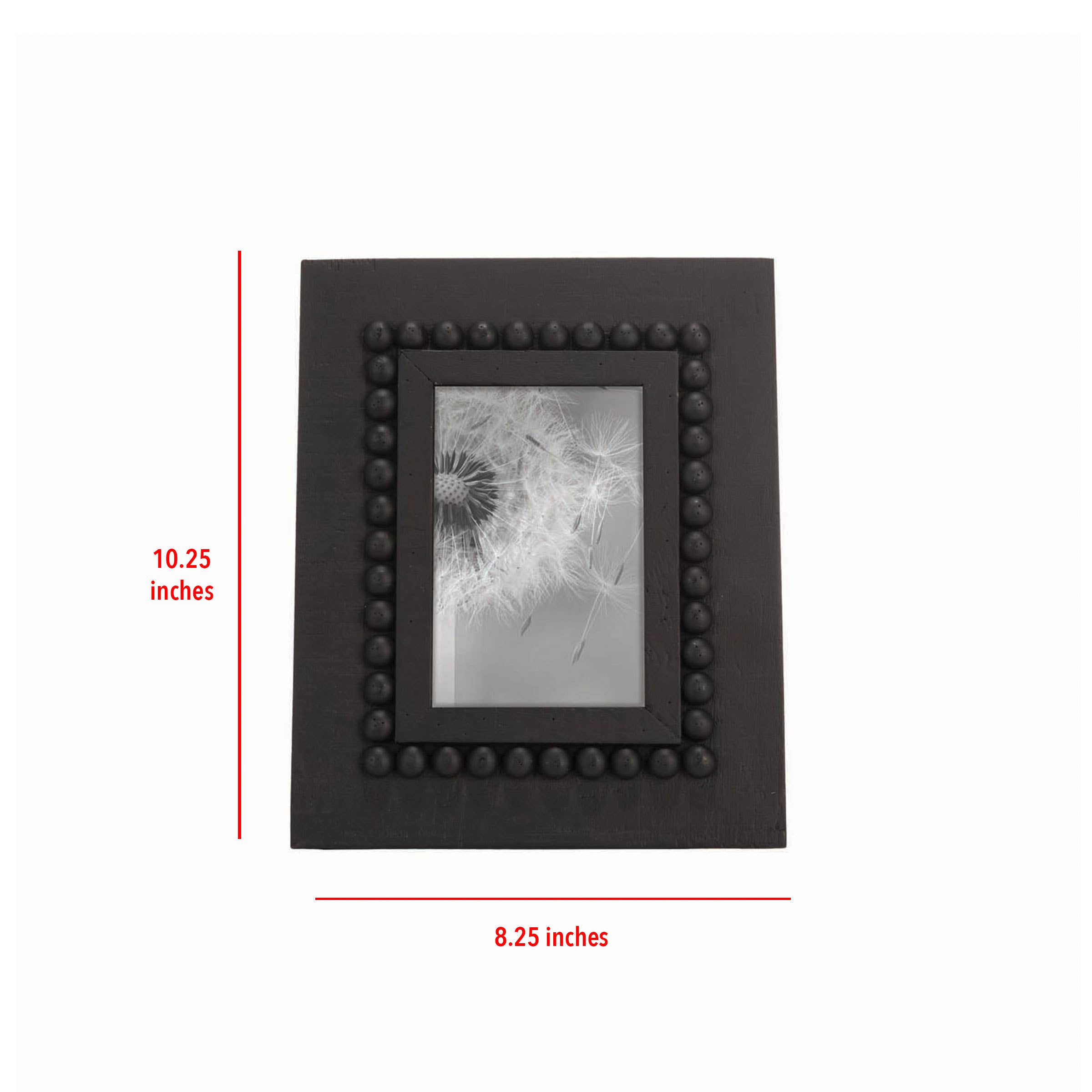 Black Beaded Wood Picture Frame