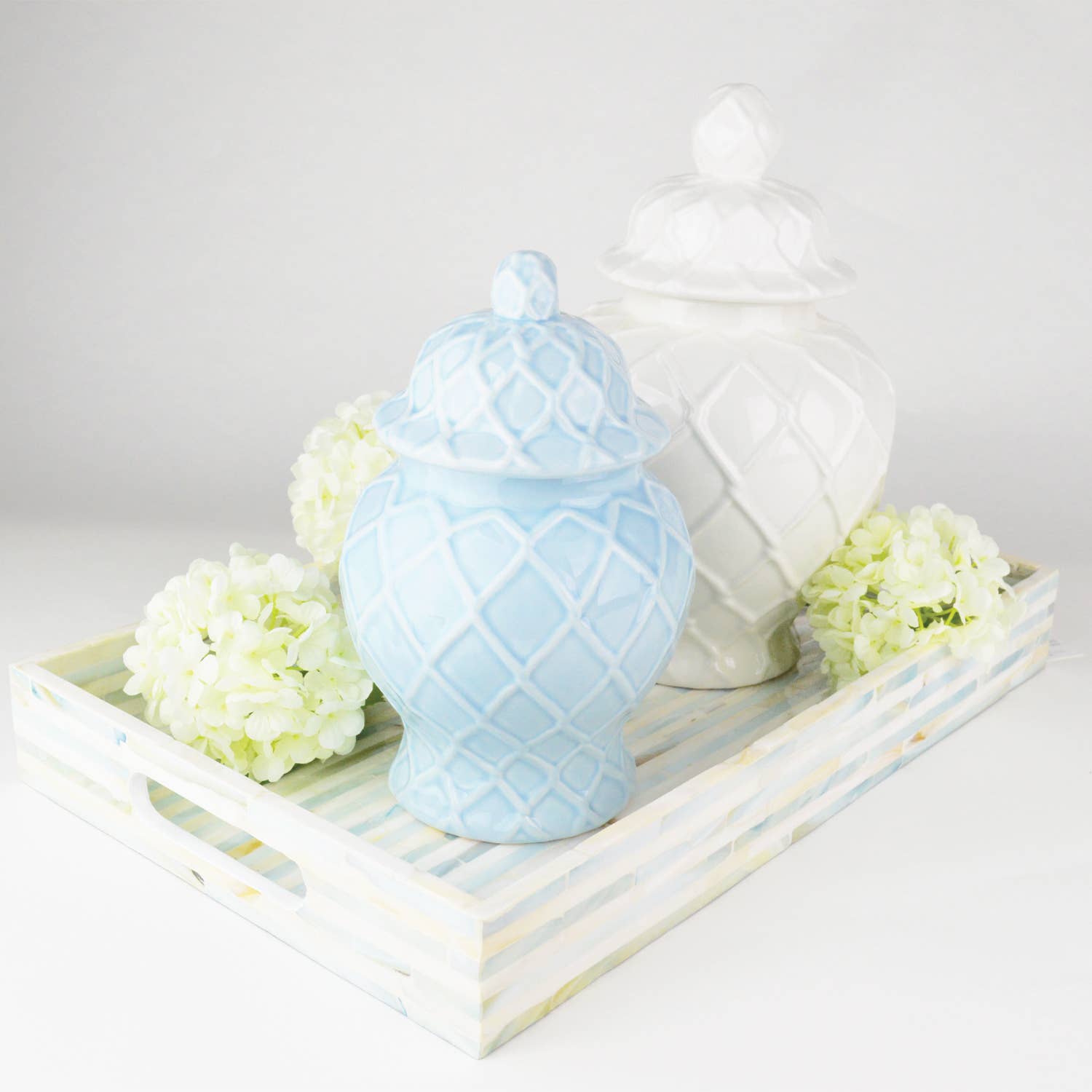Light Blue Textured Ginger Jar