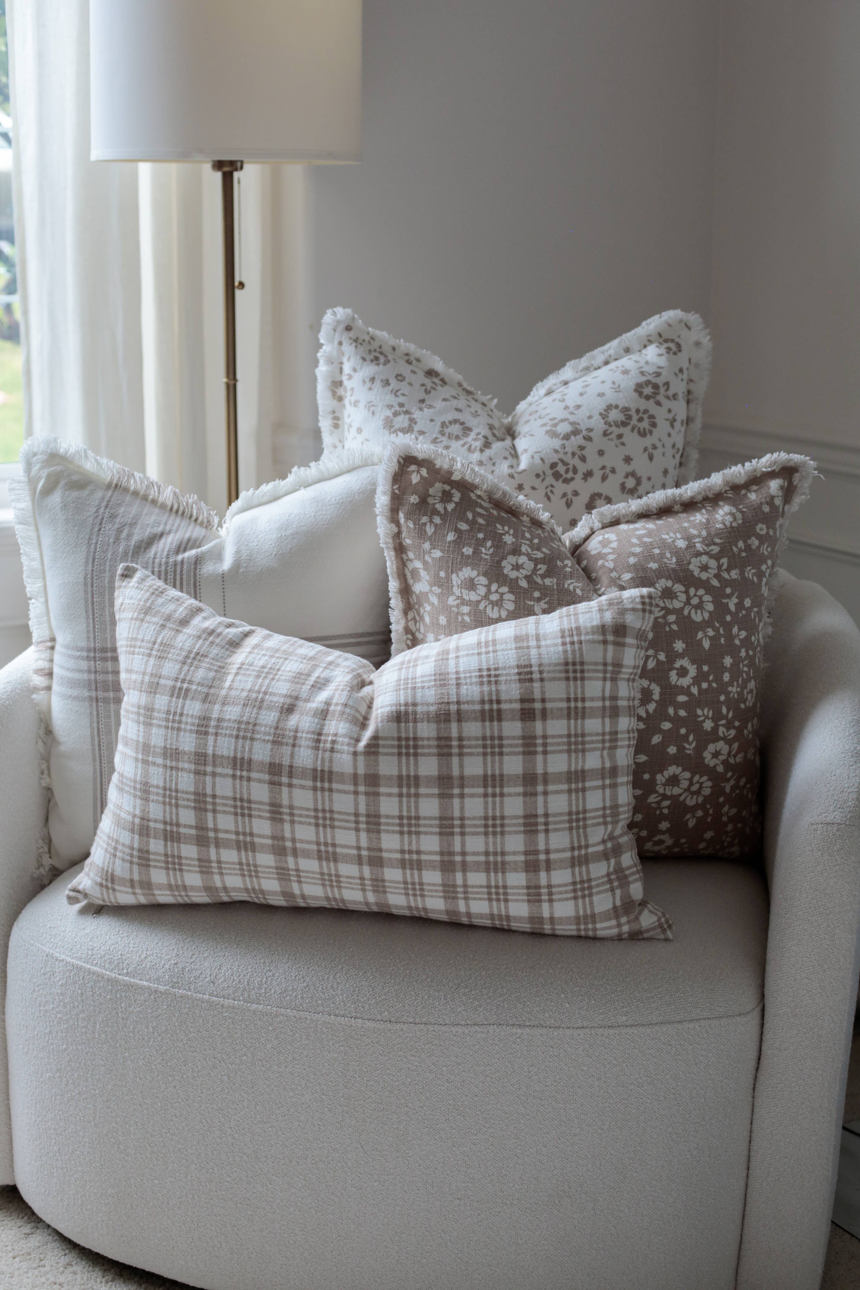 Fluer & Fray Brown Plaid Pillow - 25x15
