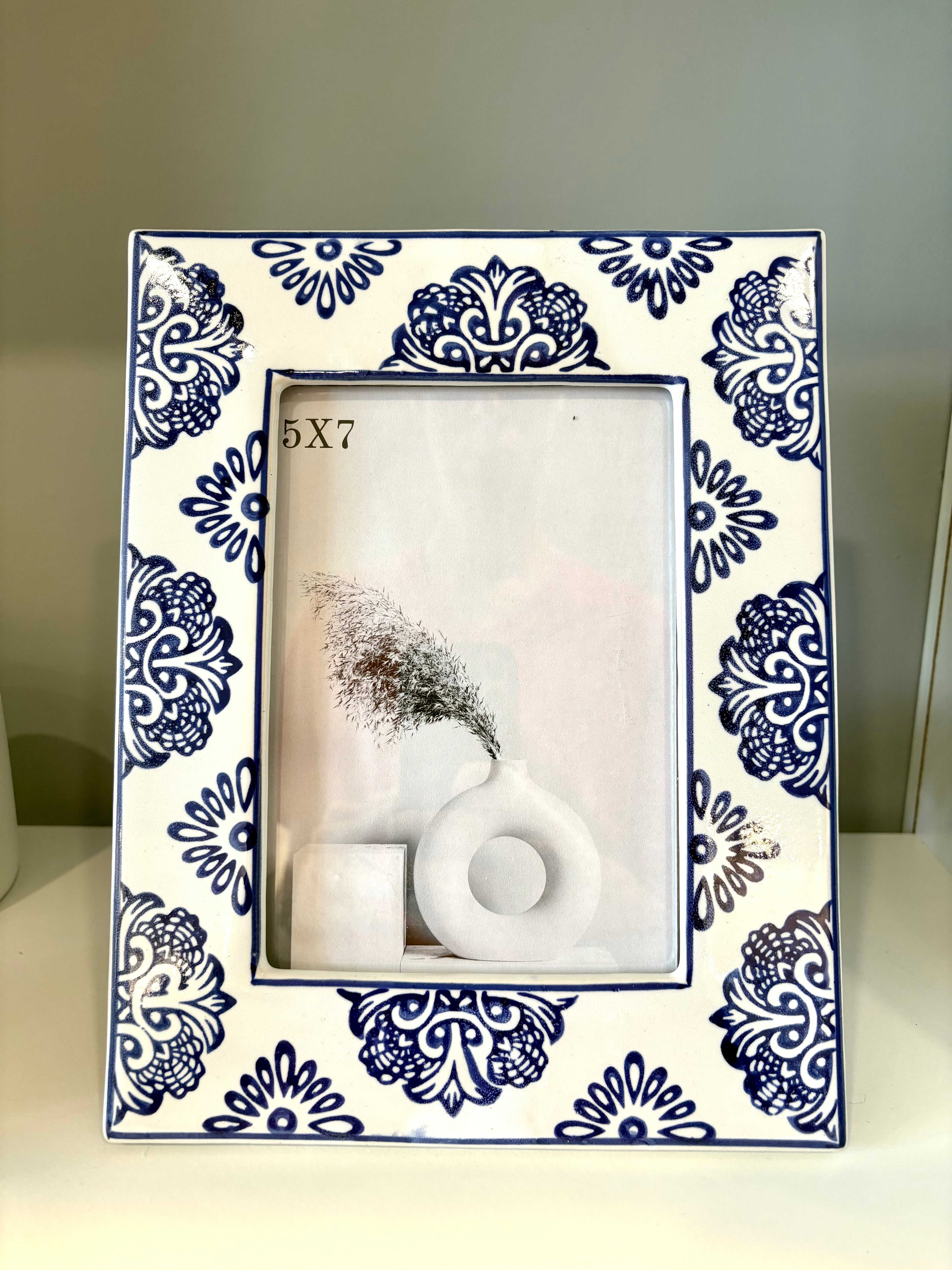 Blue & White Ceramic Frame