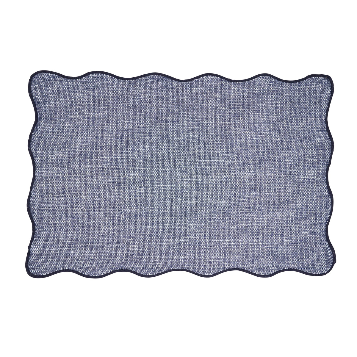 Navy Scalloped Edge Placemat