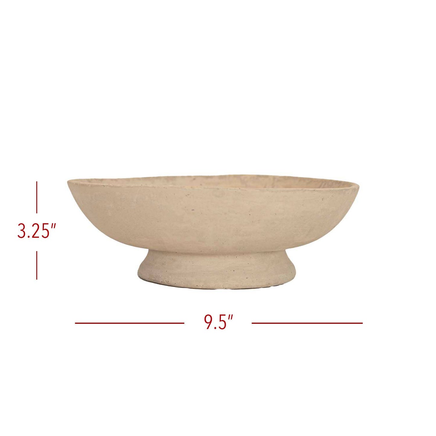 Footed Cream Paper Mache Bowl