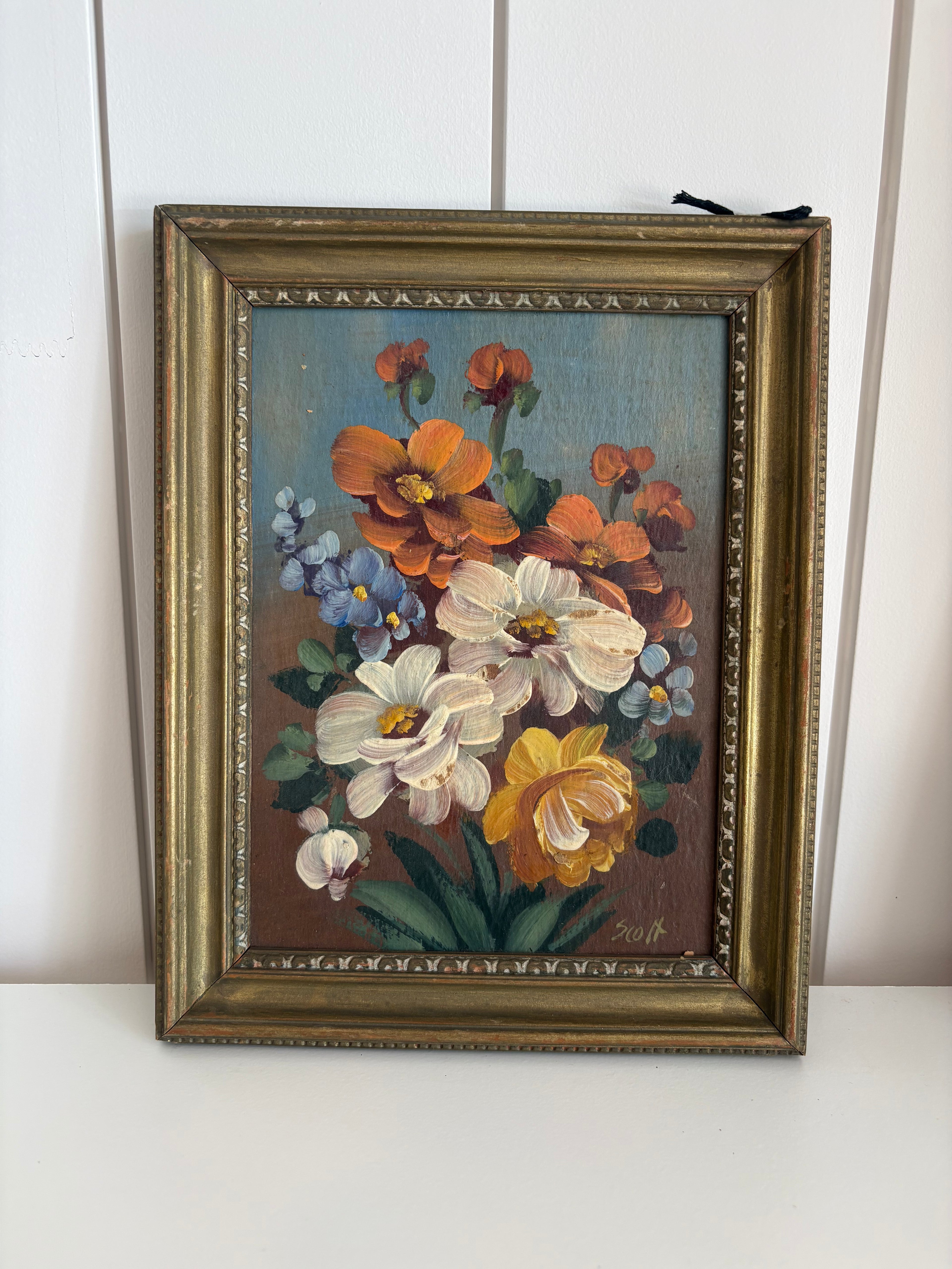 Vintage Small Flower Painting