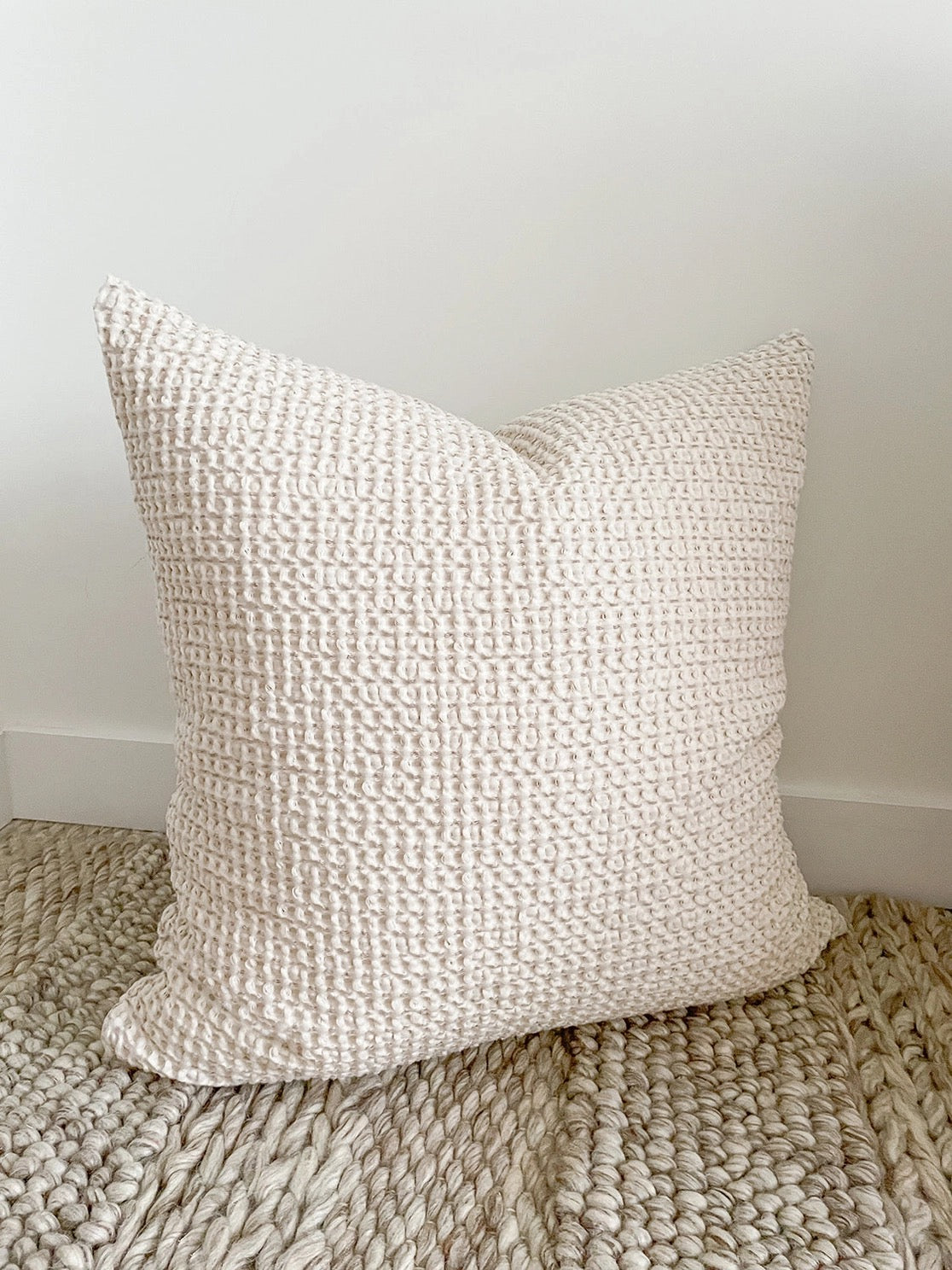 Beige Cotton Waffle Weave - 20x20