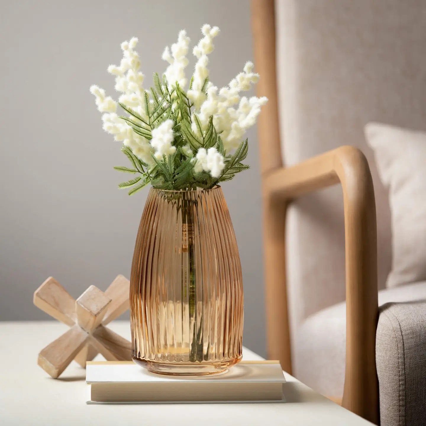 Ribbed Glass Vase