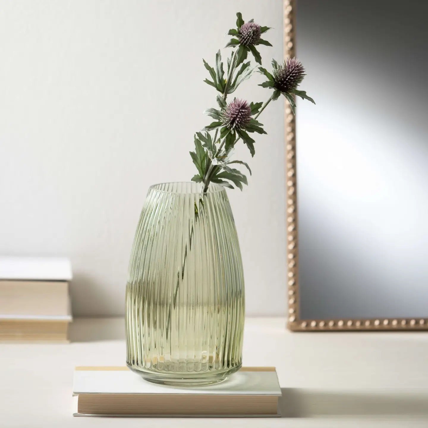 Ribbed Glass Vase