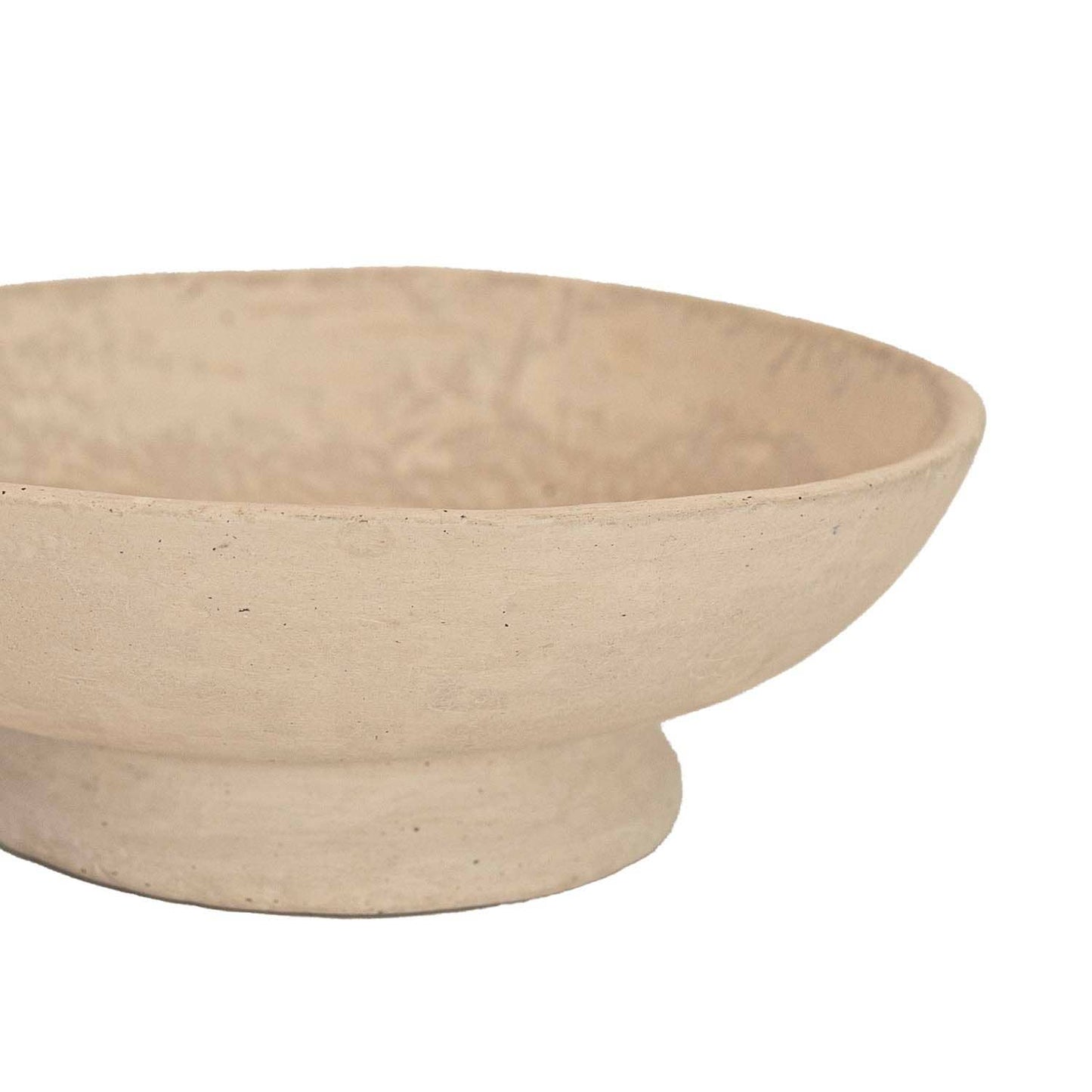 Footed Cream Paper Mache Bowl