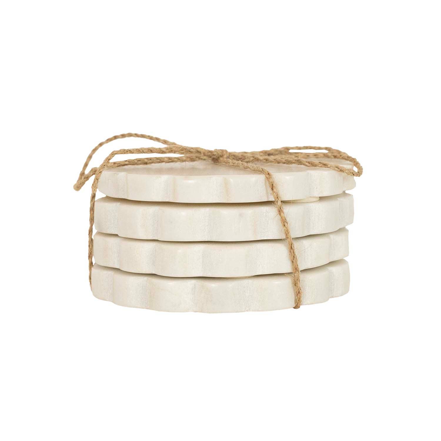 Marble. Scallop Edge Coasters (Set of 4)