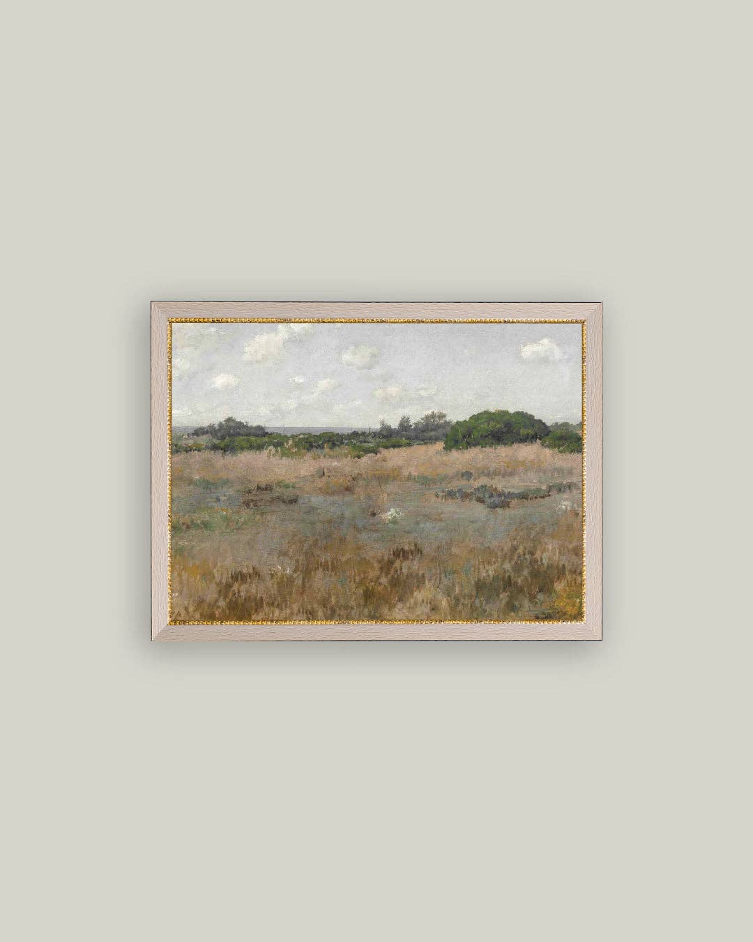 Meadow by the Shoreline Framed Antique Print