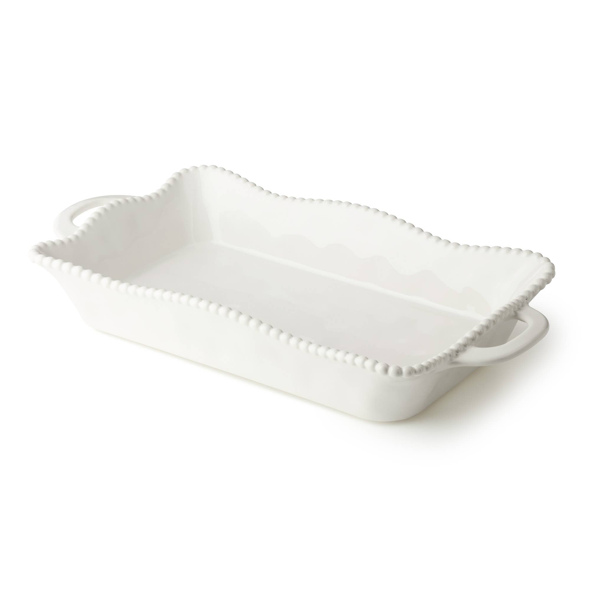Perlette Cream Rectangular Baker