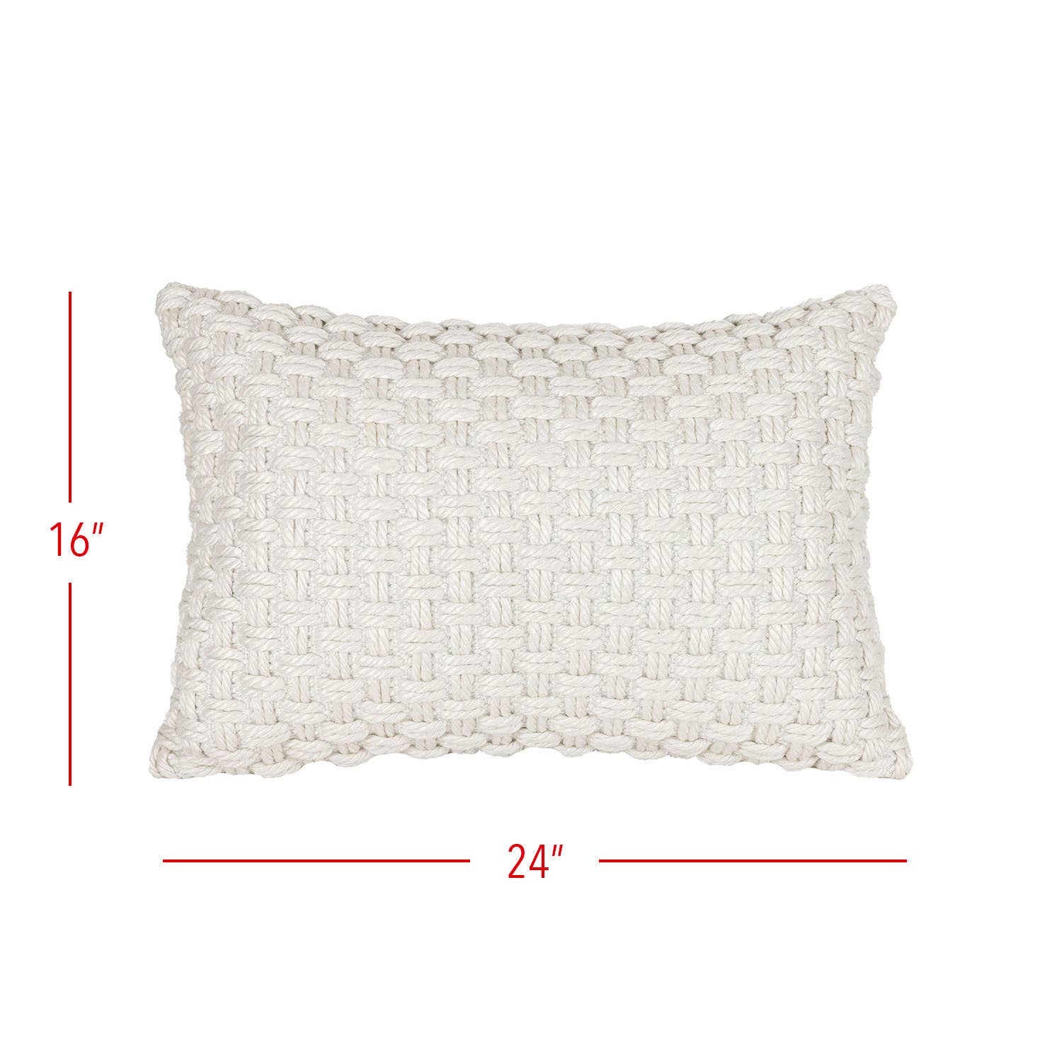 Hand Woven Knotted Pillow - 16x24