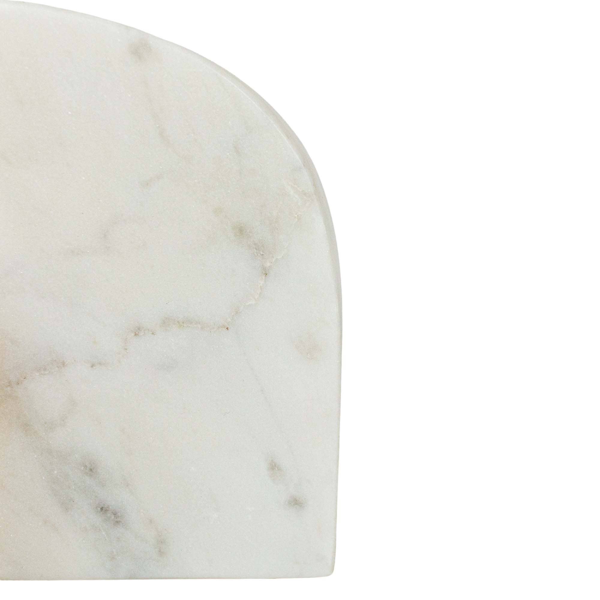 Set of 2 White Marble Arch Bookends