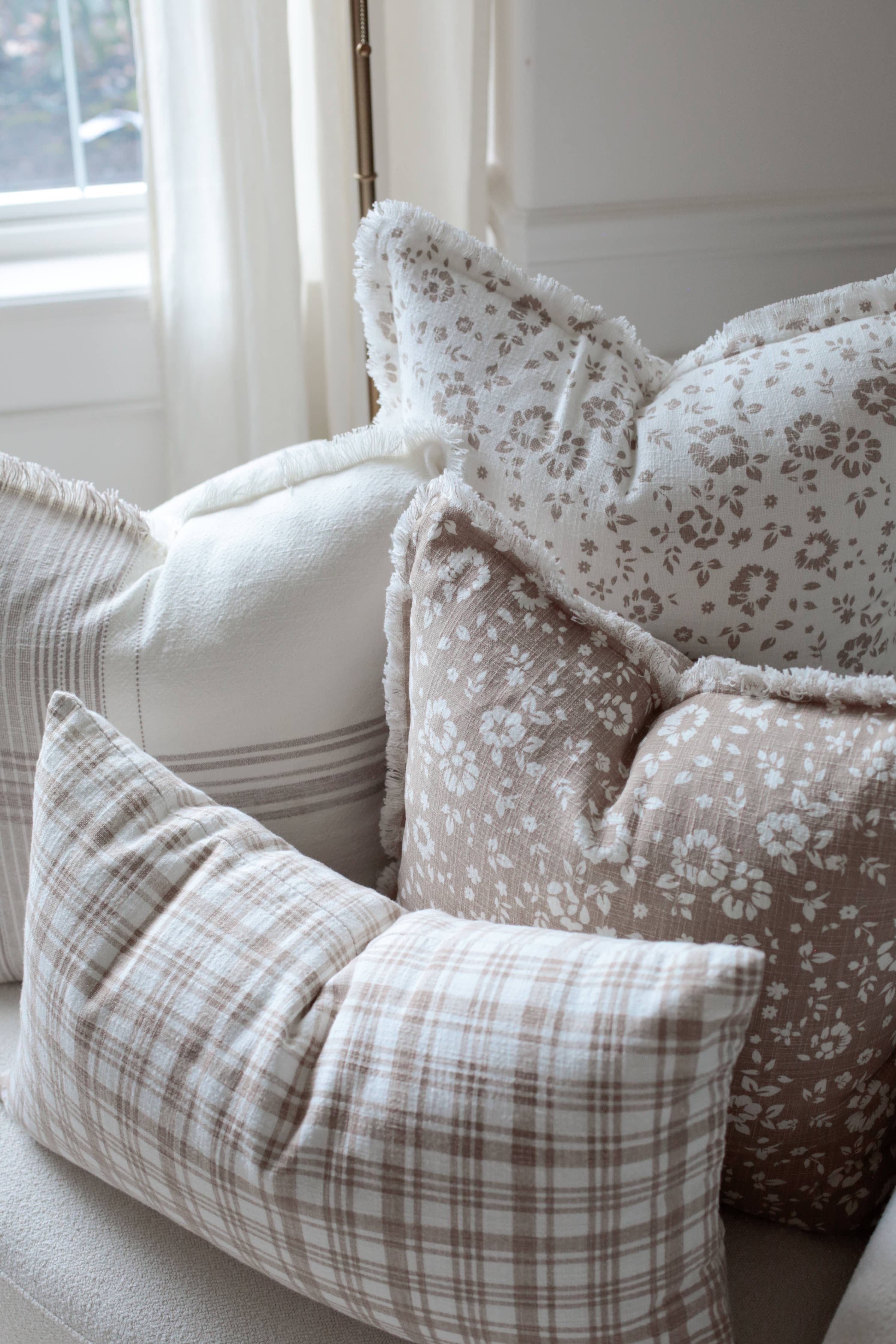 Fluer & Fray Brown Plaid Pillow - 25x15