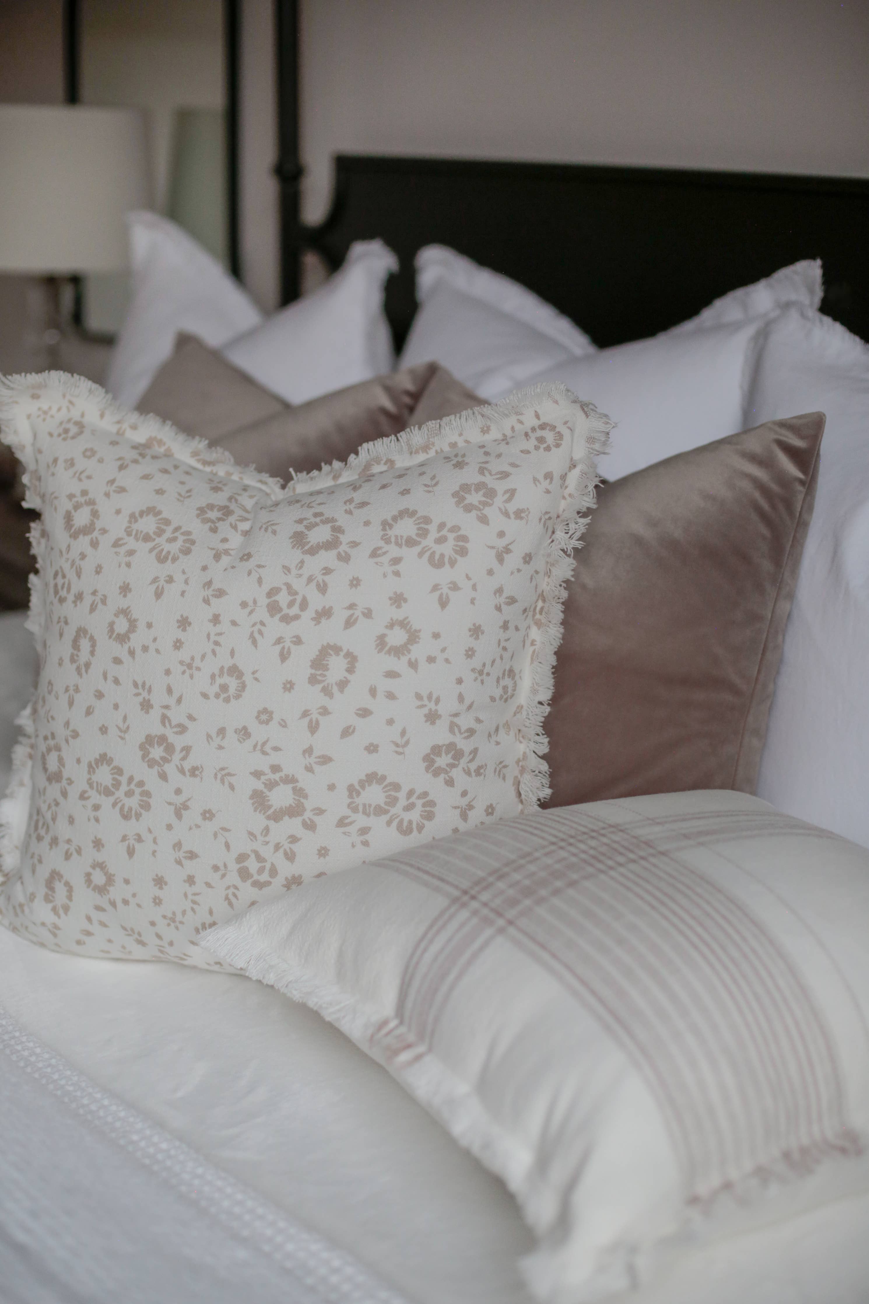 Fleur & Fray Plaid Fringe Pillow - 20x20
