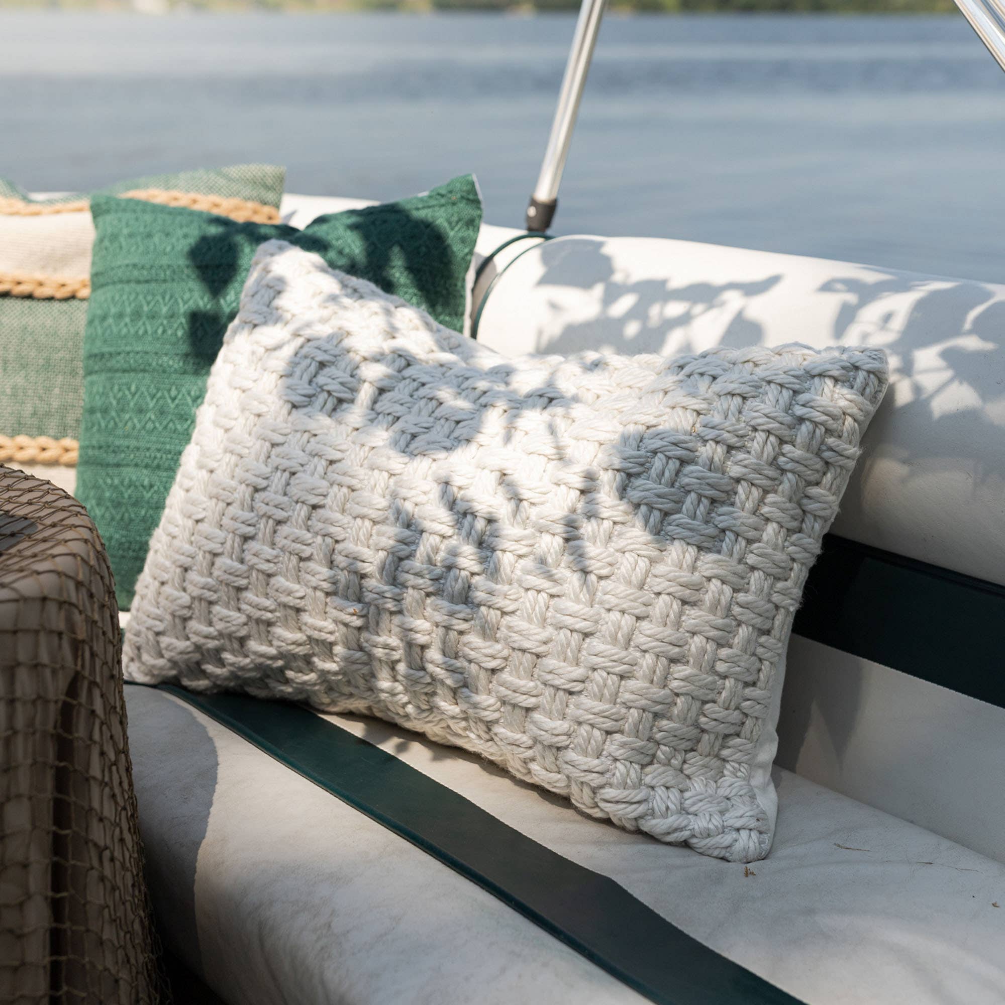 Hand Woven Knotted Pillow - 16x24