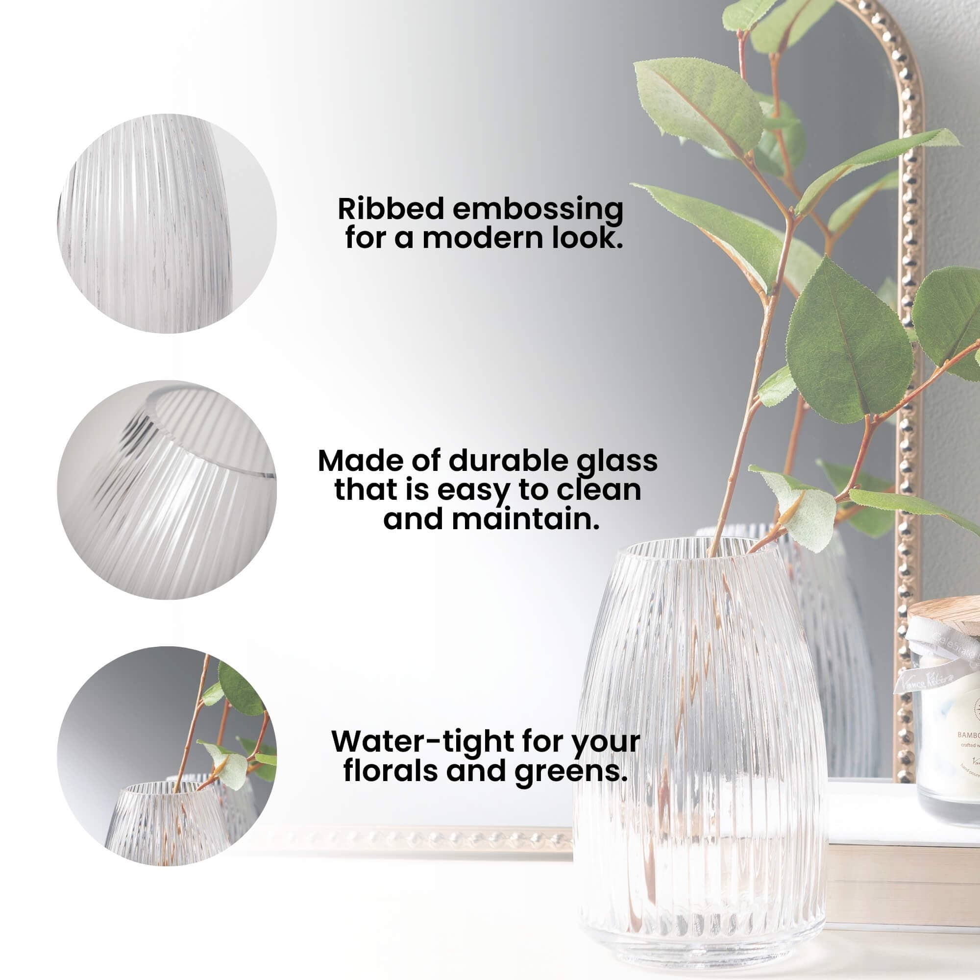Ribbed Glass Vase
