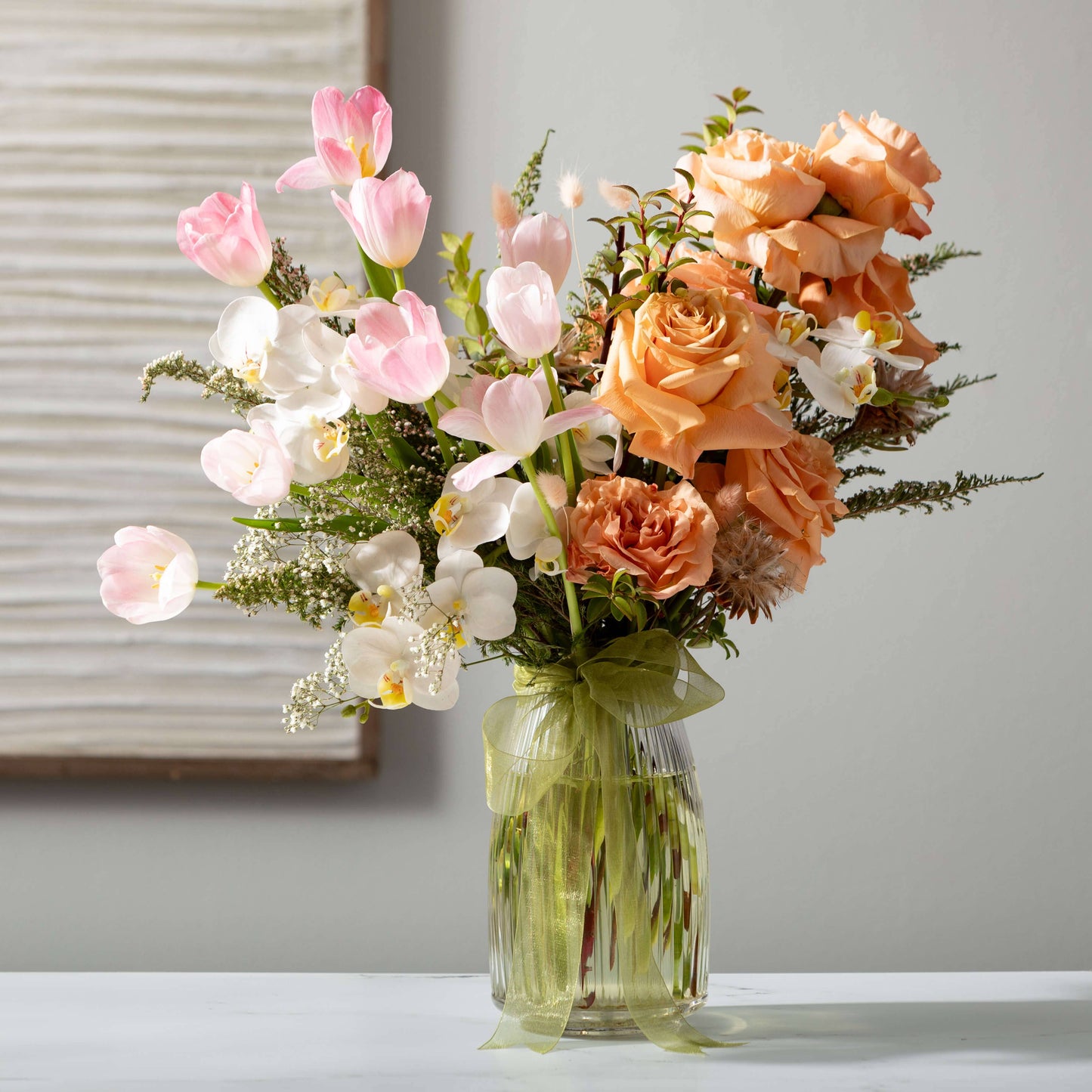 Ribbed Glass Vase
