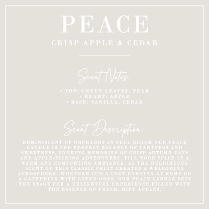 PEACE | Crisp Apple + Cedar Candle
