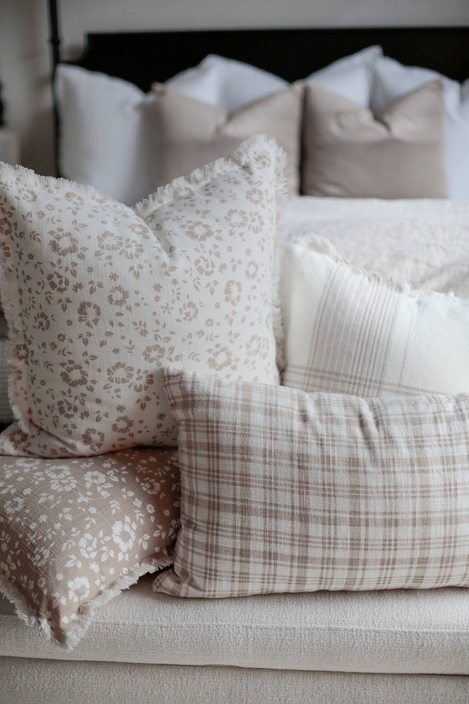 Fluer &amp; Fray Brown Plaid Pillow - 25x15