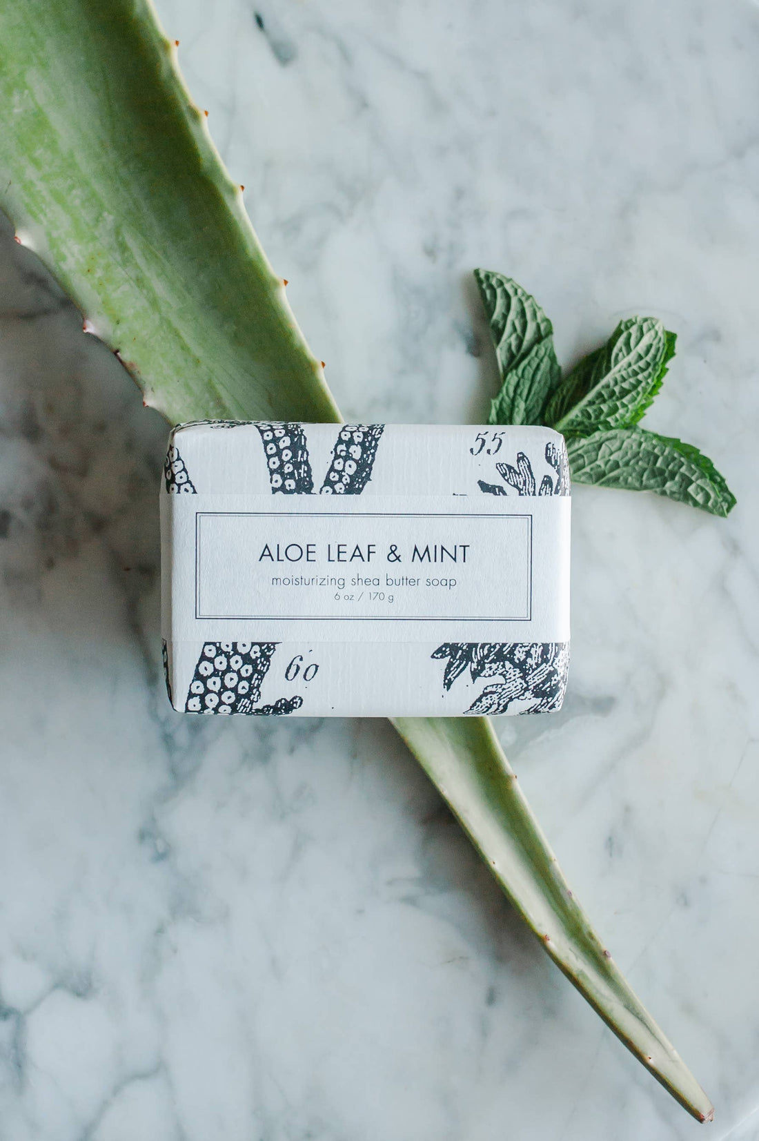 Aloe Leaf &amp; Mint Shea Butter Soap - Bath Bar