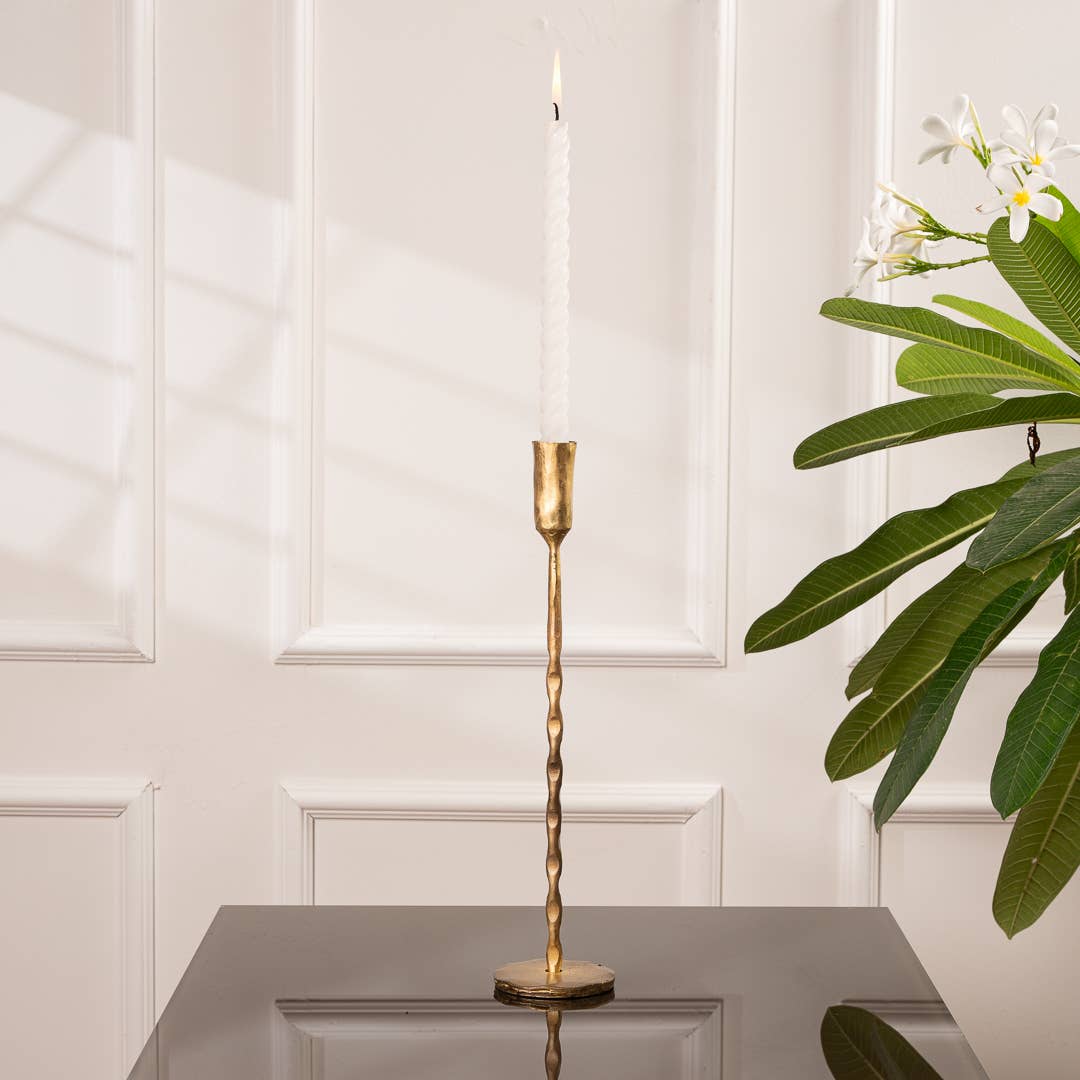 Gold Forged Candlestick