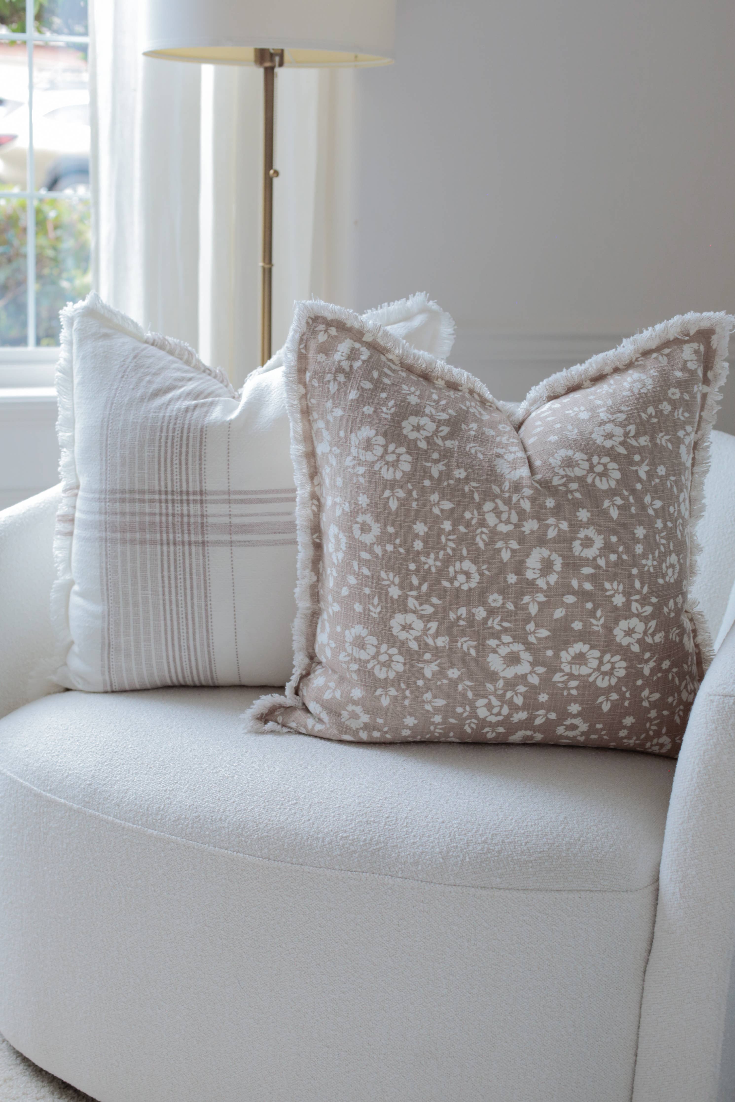 Fleur &amp; Fray Plaid Fringe Pillow - 20x20
