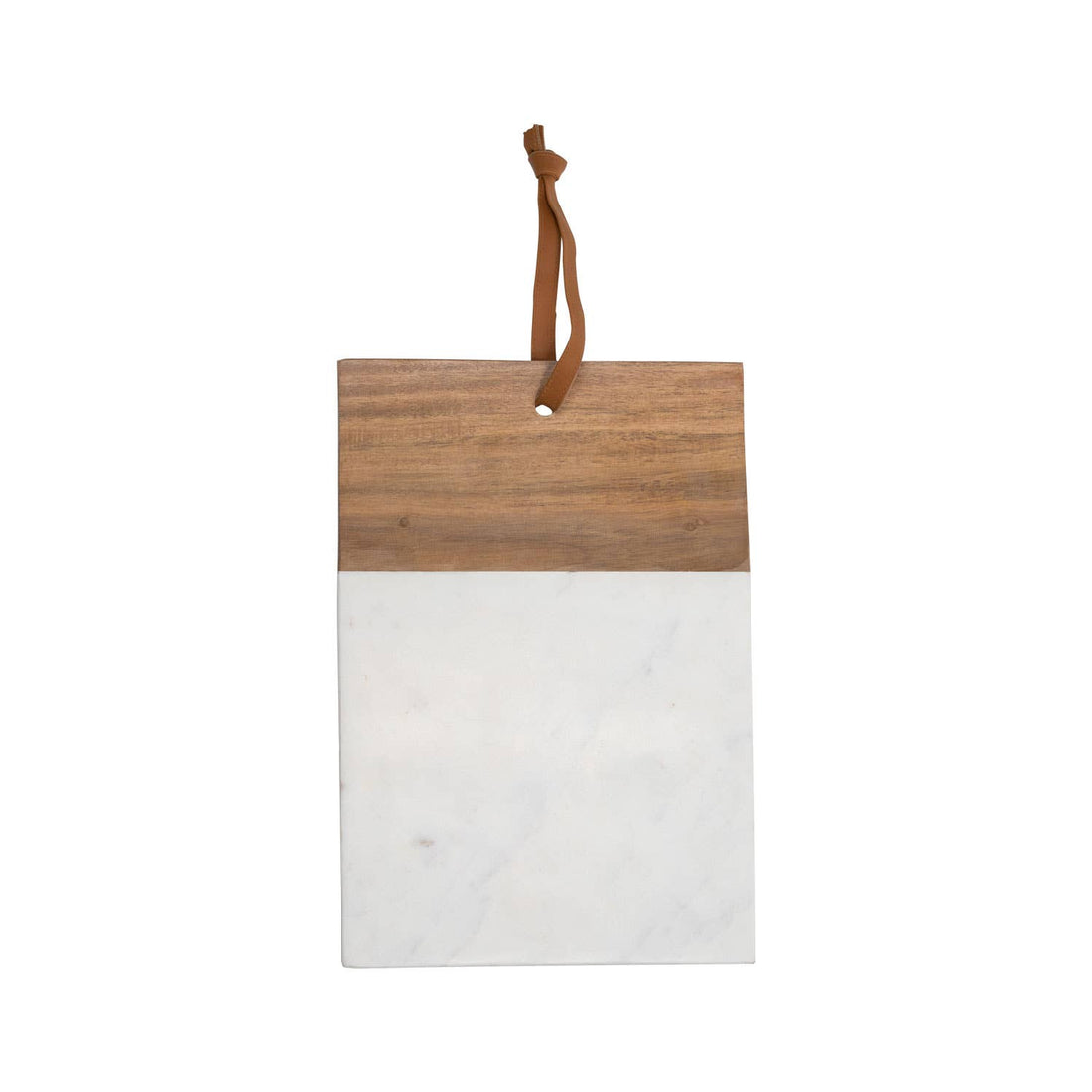 White Marble &amp; Wood Cutting Board