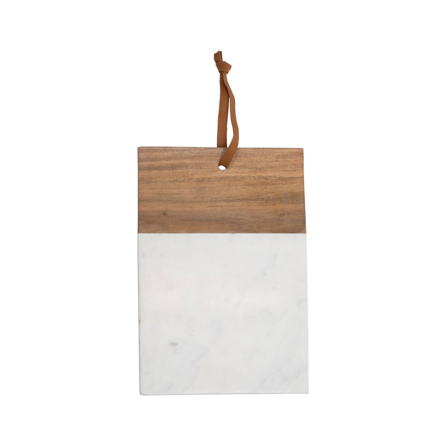 White Marble &amp; Wood Cutting Board