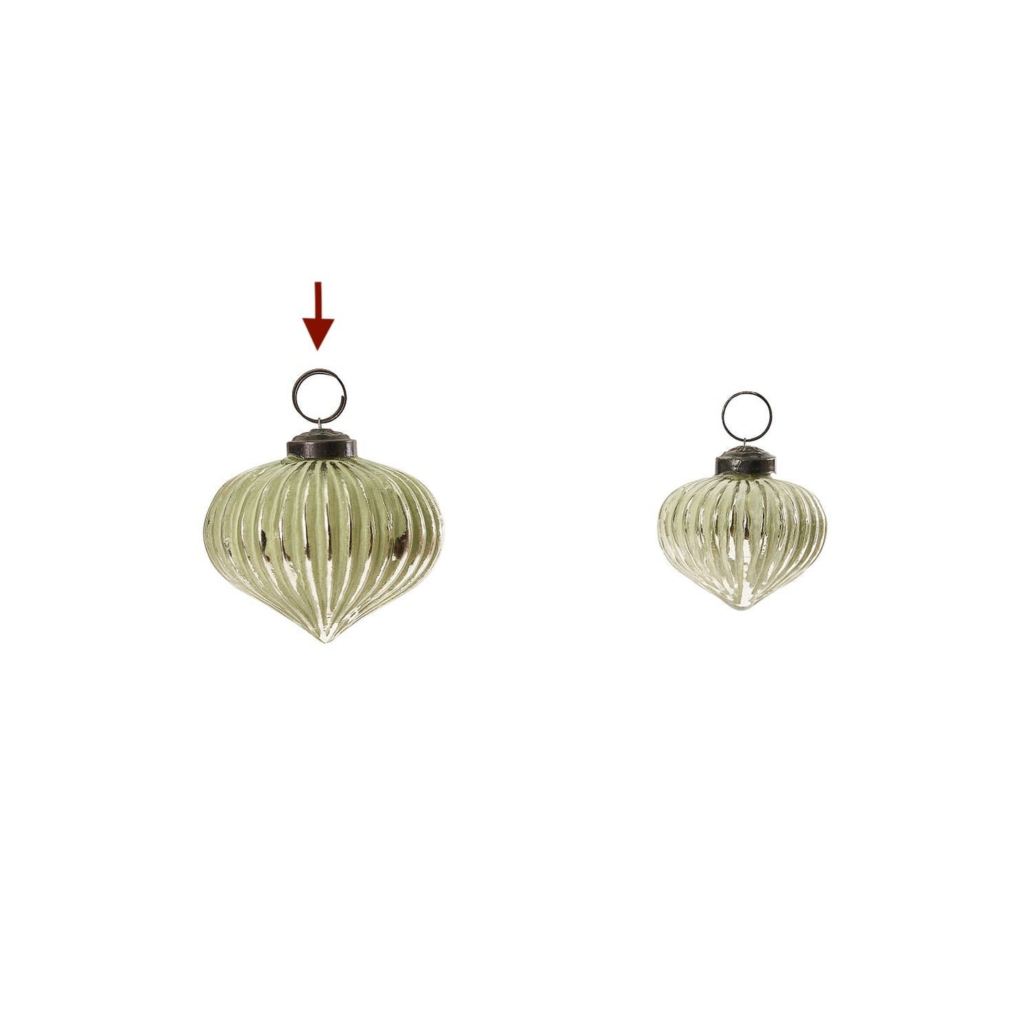 Fluted Green Glass Ornament