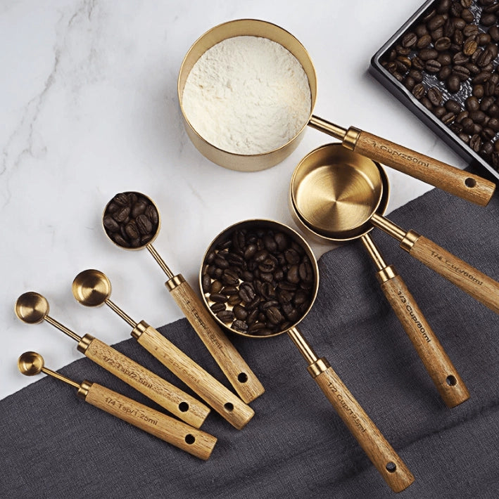 Gold Stainless Steel Measuring Cup Set