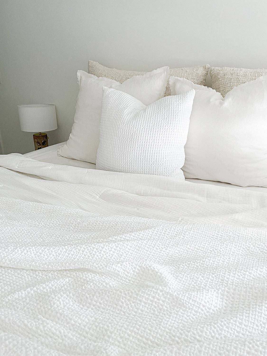 White Cotton Waffle Weave