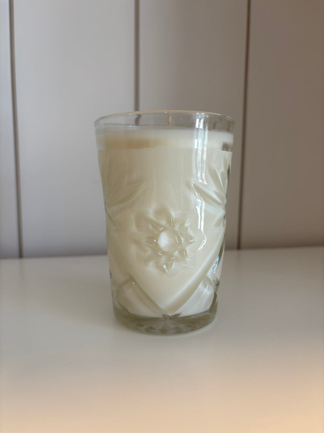 Vintage Star Cut Glass Candle