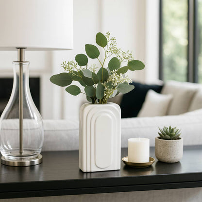 Ceramic Etched Arch Vase