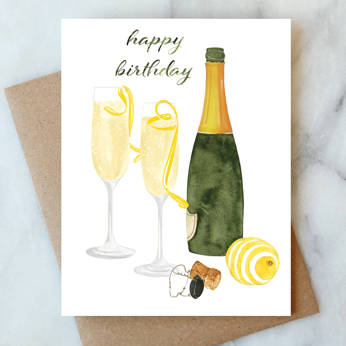 Champagne Birthday Card